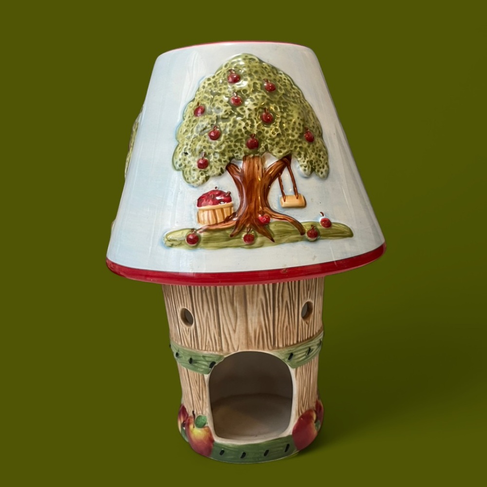 Yankee Candle Jar Shade Lamp With Bottom Base Apple Harvest Themed